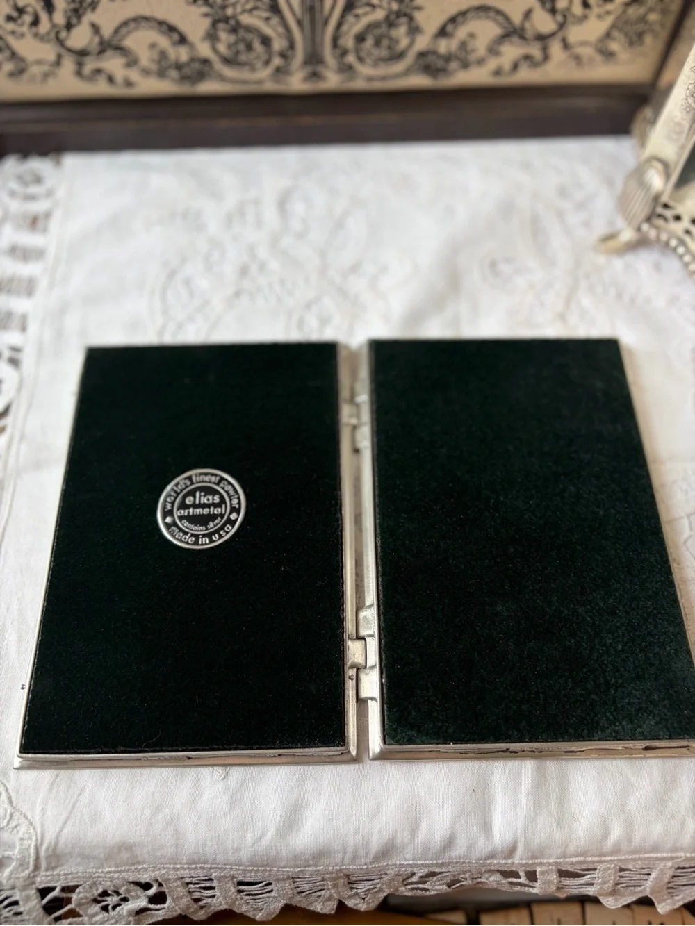 Elias Fine Pewter silver braided edge picture frame vintage 1992 USA